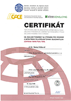 Certifikat CACE Fidic - JUDr. Michal Miškovič